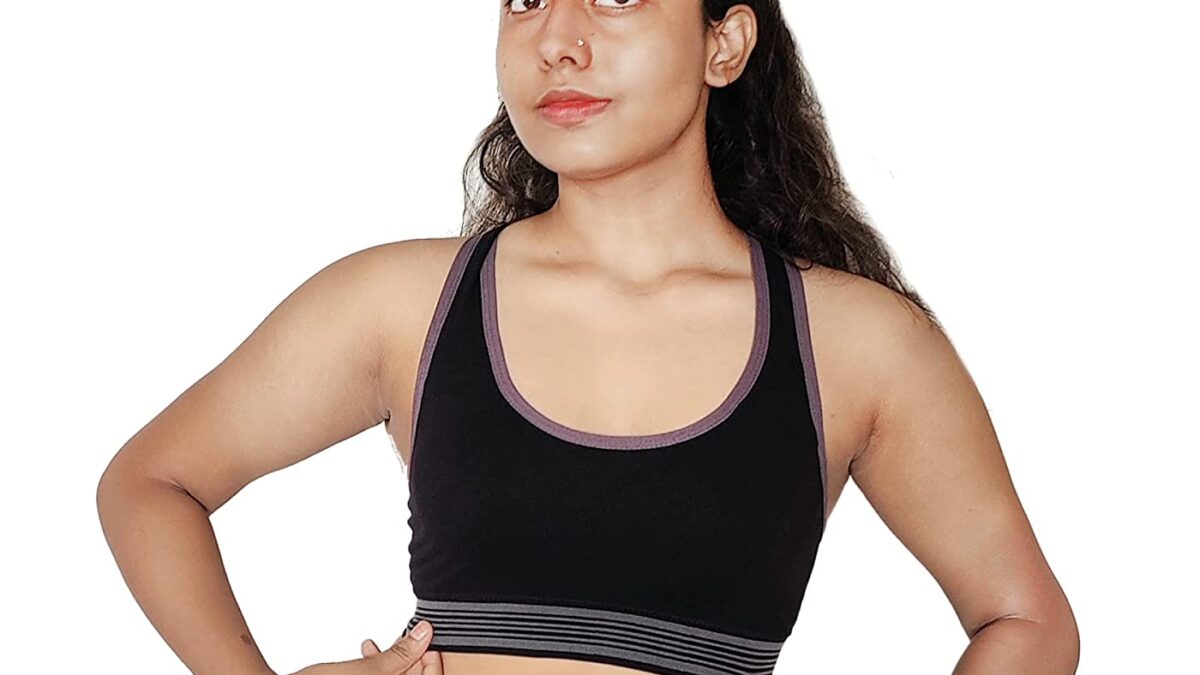 Women's Sports Bra. Removable Padded, Soft & Stretchable (Fits 28